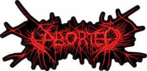 aborted red logo back patch