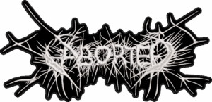 aborted white logo back patch