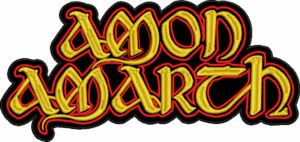 amon amarth gold and red logo back patch