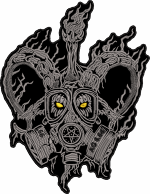 archgoat gas masked goat ii gray back patch