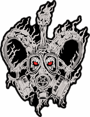archgoat gas masked goat ii white back patch