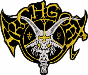archgoat gold and white logo back patch