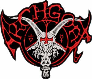 archgoat red and white logo back patch