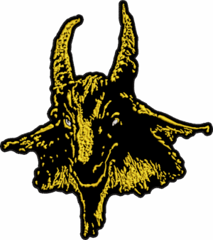 bathory gold goathead back patch