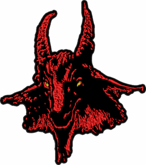 bathory red goathead back patch