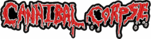 cannibal corpse red and gold old logo back patch