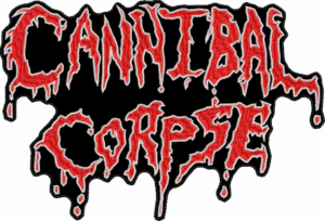 cannibal corpse red and white old logo back patch