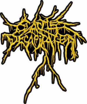 cattle decapitation gold logo back patch