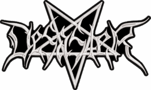 desaster white logo back patch