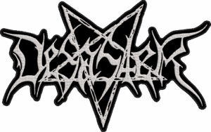 desaster white old logo back patch