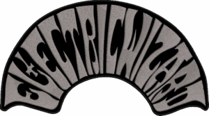 electric wizard gray half round logo back patch