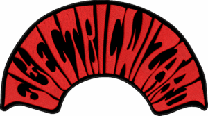 electric wizard red half round logo back patch