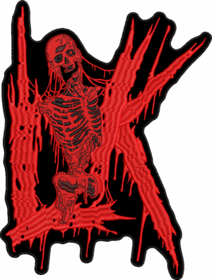 lik red logo back patch