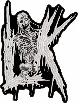 lik white logo back patch