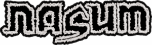 nasum outlined white logo back patch