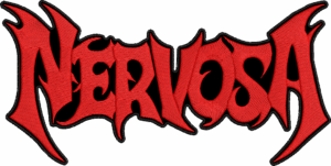 nervosa red logo back patch