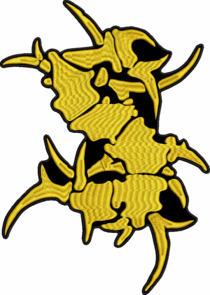 sepultura gold s desing contour back patch