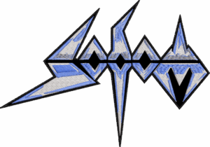sodom skie blue and white logo back patch
