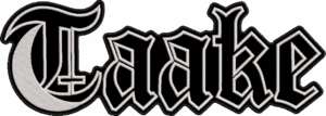taake white logo back patch