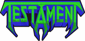 testament green and blue logo back patch